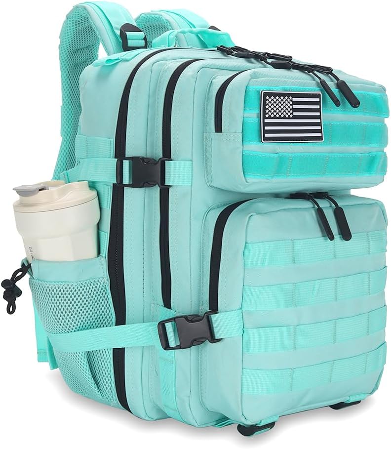Lovelinks21 45L Tactical Assault Backpack 3 day assault pack with Molle Waterproof backpack Rucksack for Tactical Backpacks (Mint Green) - Image 1